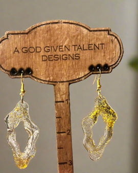 Gold Glitter Resin Earrings