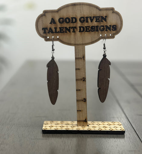 Brown Leaf Wooden Earrings