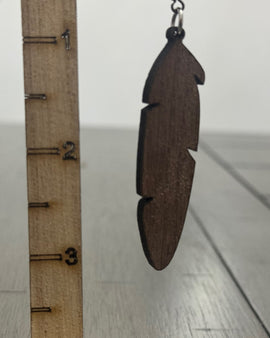 Brown Leaf Wooden Earrings